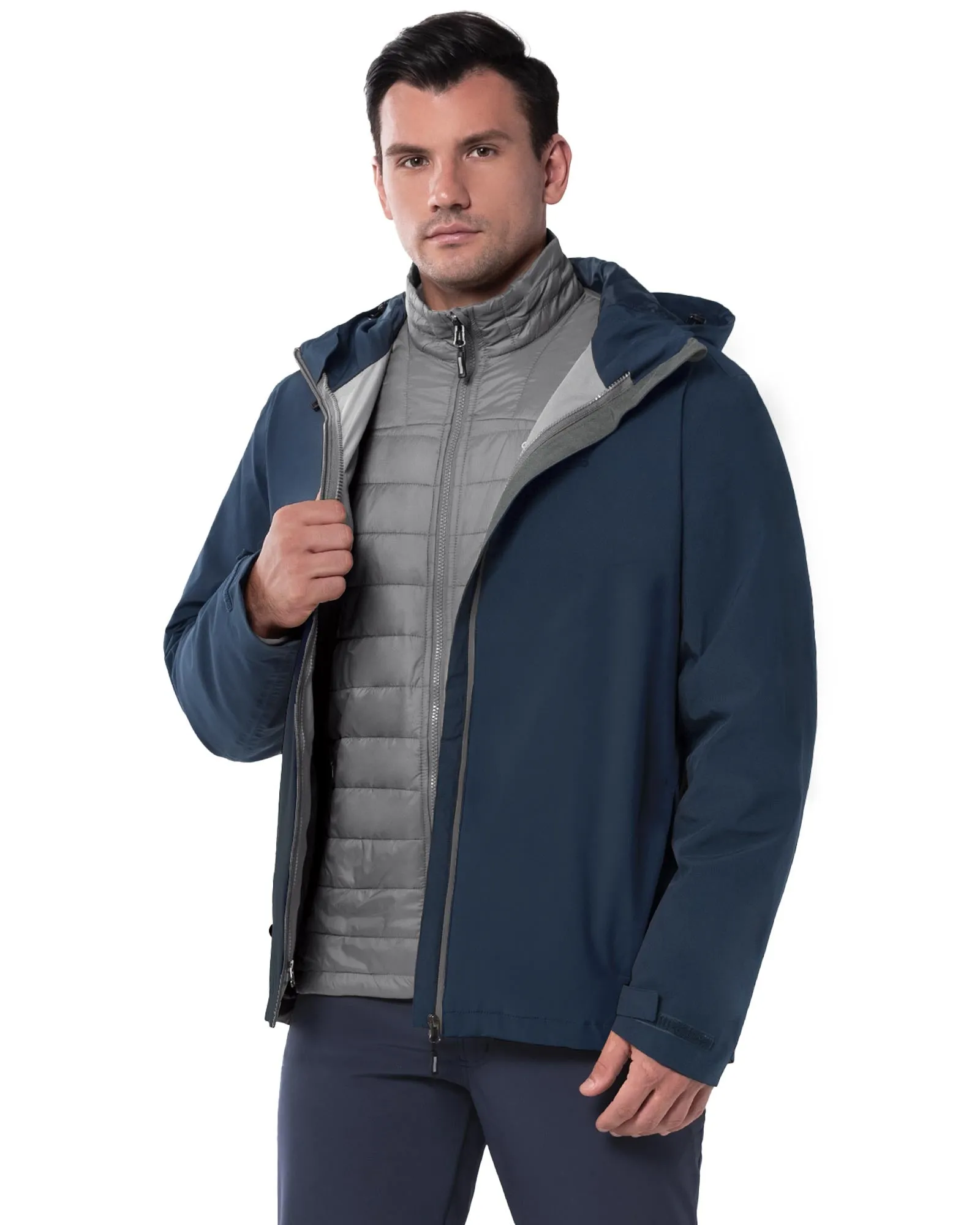 10000mm W/P Index 10000 Level Breathable Men's 3-in-1 Ski Jacket with 5 Pockets