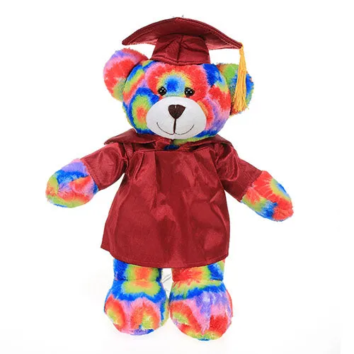 12" Graduation Teddy Bear plush 2024 Tye Dye