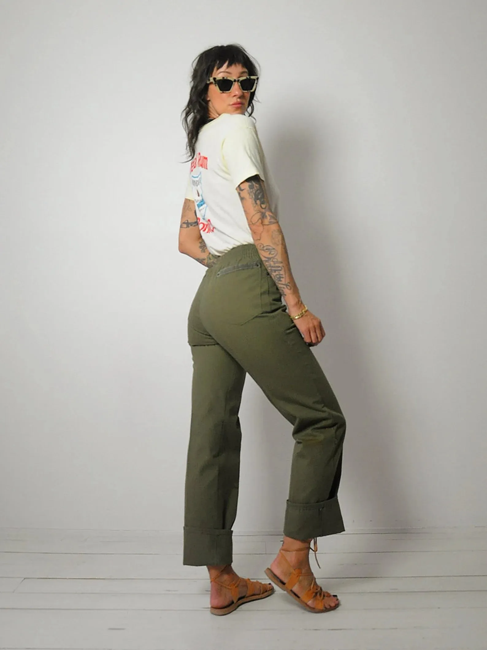 1970's Deadstock Olive Pants 26x33