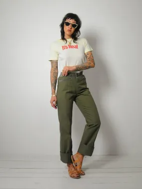 1970's Deadstock Olive Pants 26x33