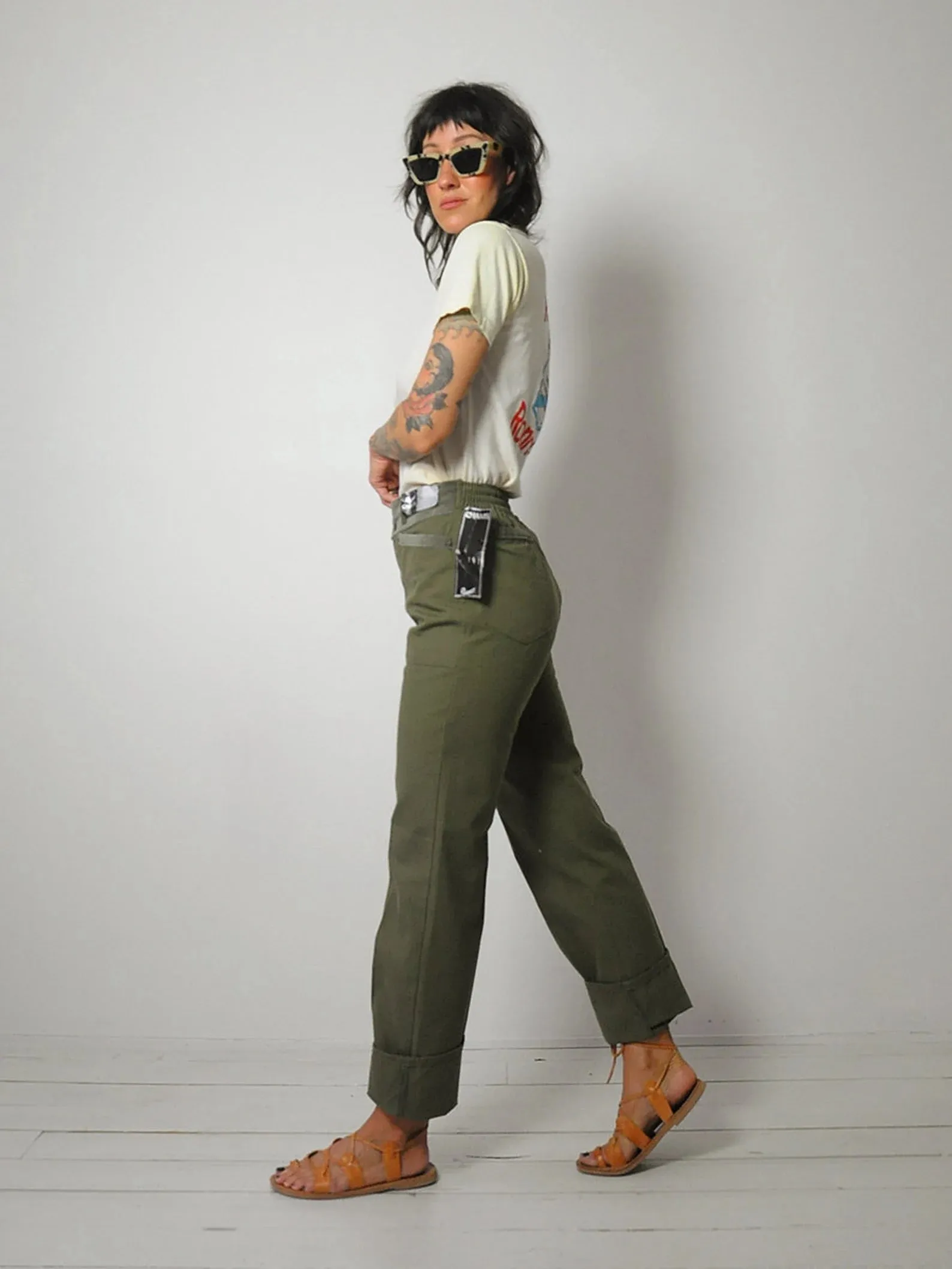 1970's Deadstock Olive Pants 26x33