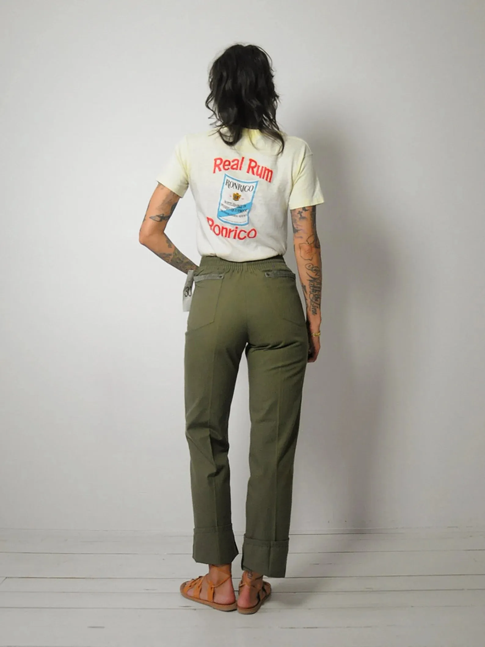 1970's Deadstock Olive Pants 26x33