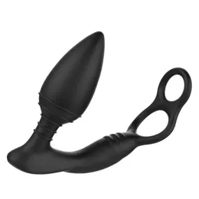 4-inch Nexus Silicone Black Rechargeable Butt Plug with Cock Ring