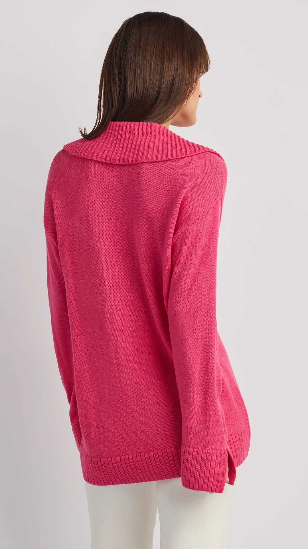 ADDISON OPEN-NECK POLO SWEATER