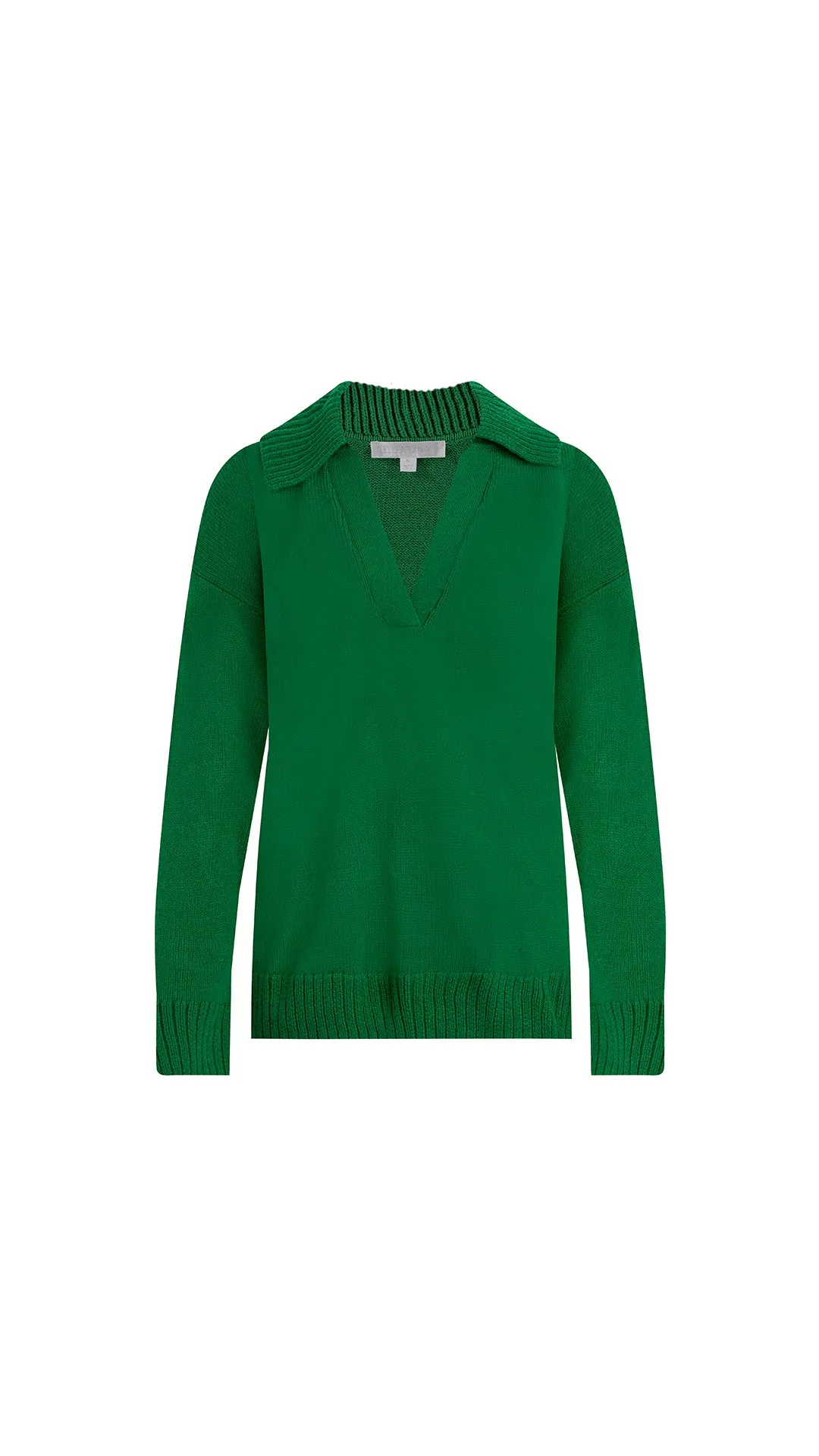 ADDISON OPEN-NECK POLO SWEATER