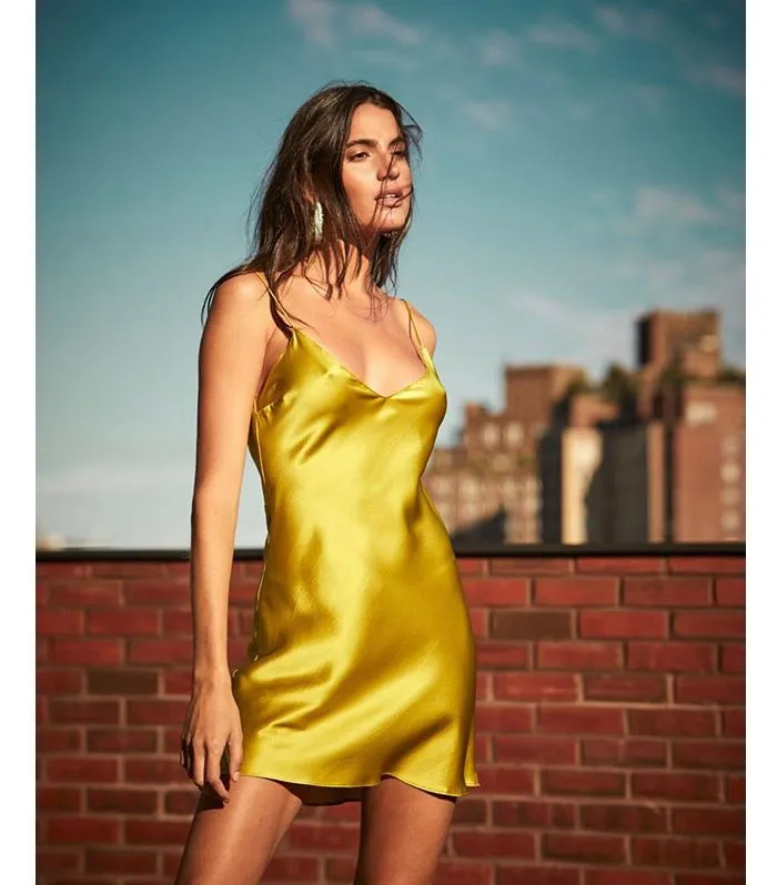 AEL Satin Dress Deep V Neck Women Summer Dresses Sexy Backless  Ladies Mini Slip Dress With Lining 2019 Summer