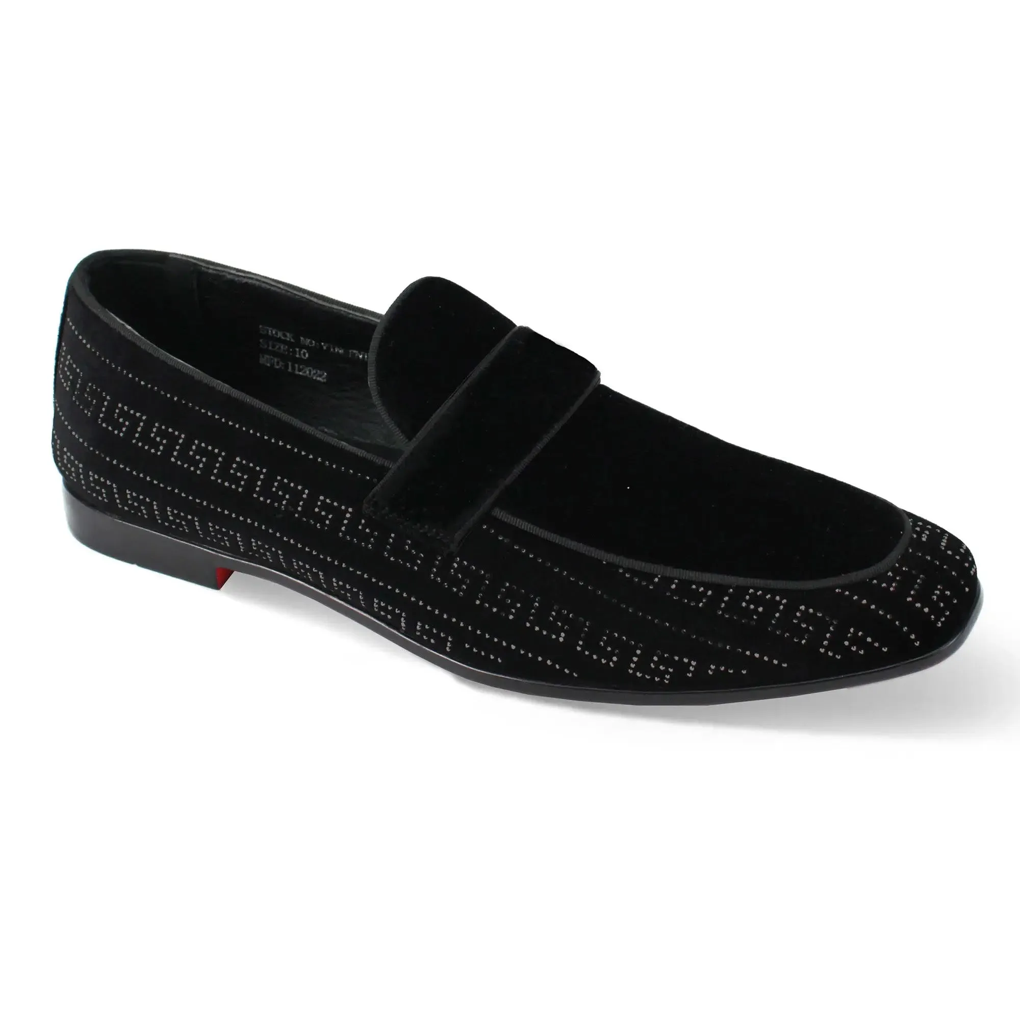 After Midnight Vincent Velvet Rhinestone Slip-On Smoking Loafers