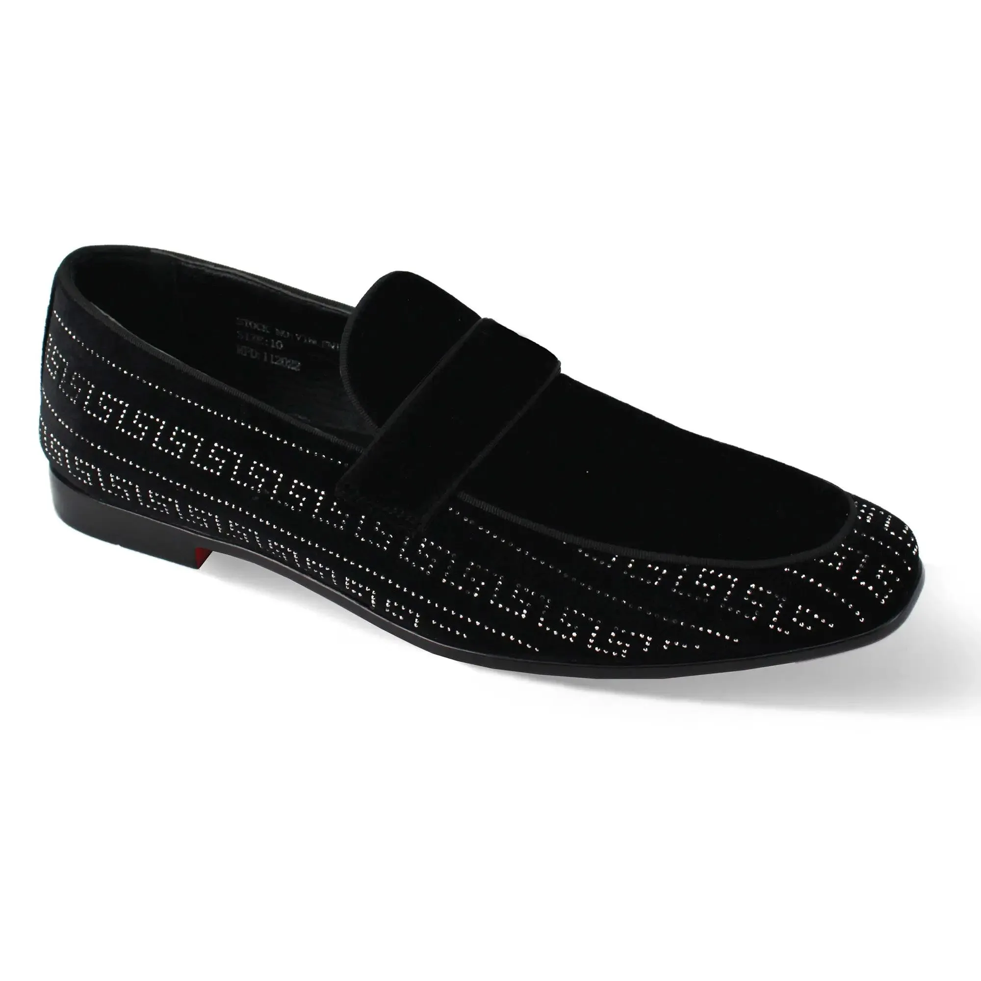 After Midnight Vincent Velvet Rhinestone Slip-On Smoking Loafers