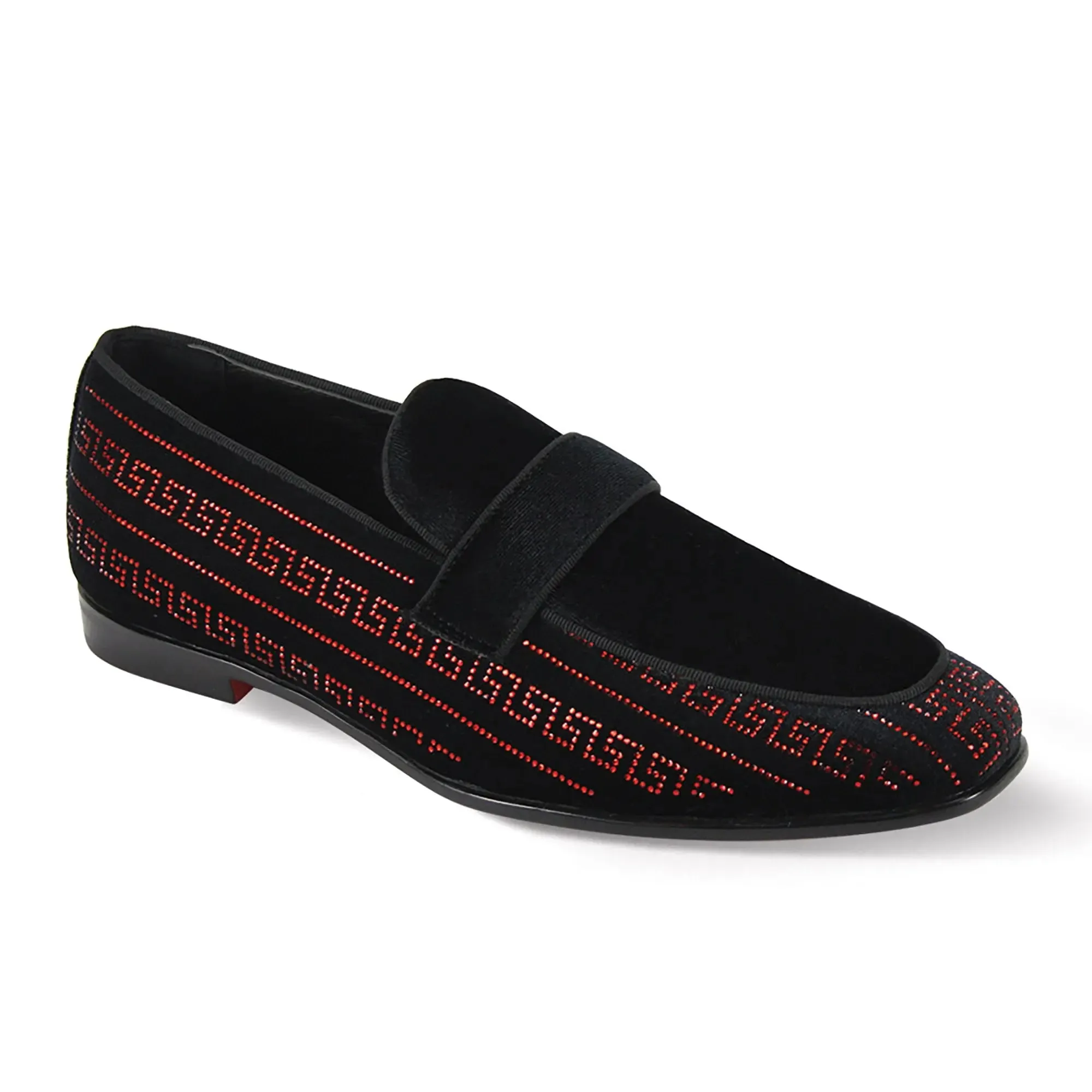 After Midnight Vincent Velvet Rhinestone Slip-On Smoking Loafers