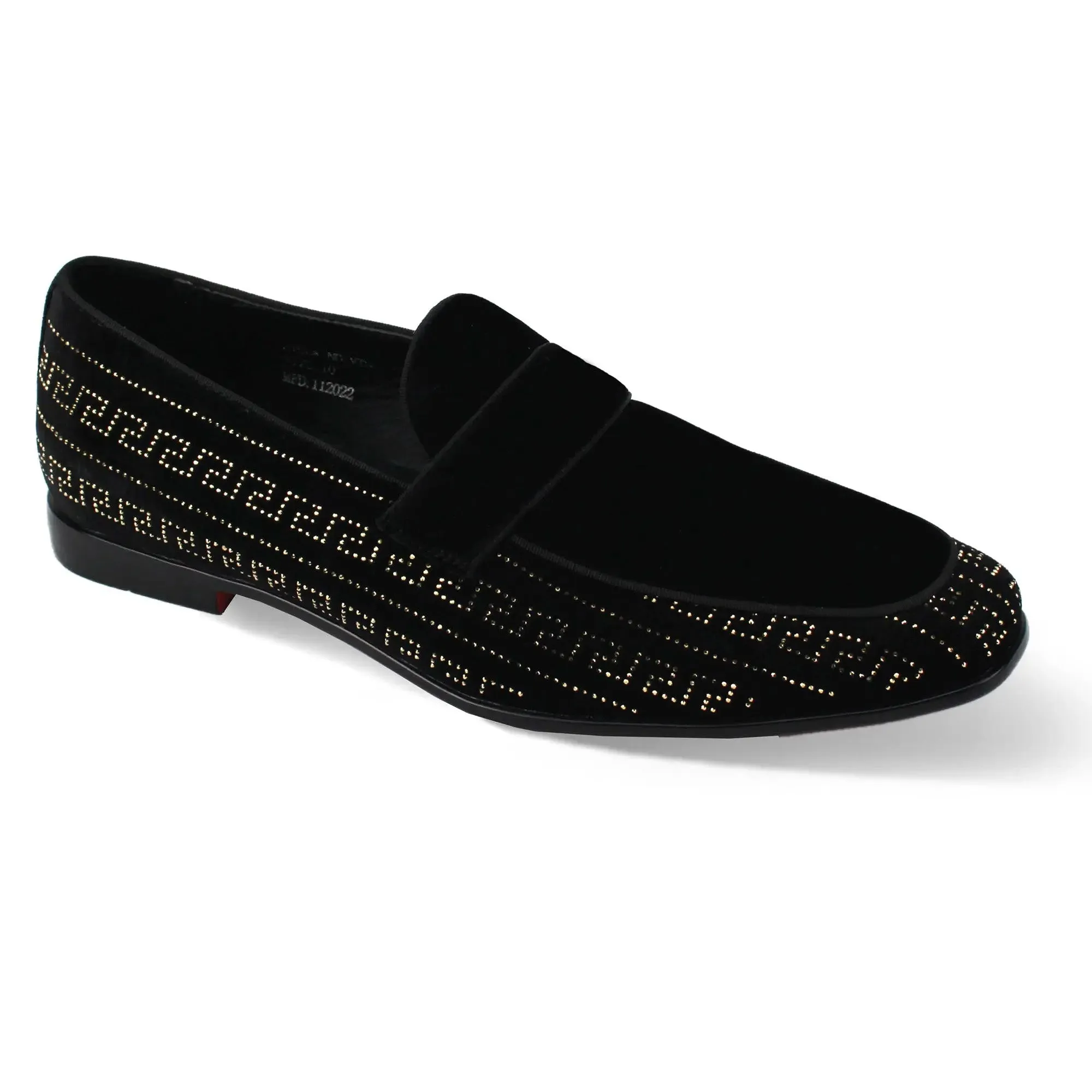 After Midnight Vincent Velvet Rhinestone Slip-On Smoking Loafers