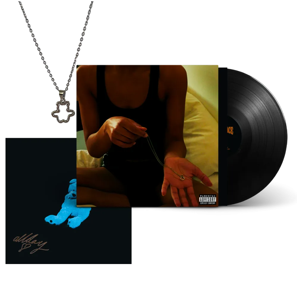 Allday / The Necklace LP Vinyl, Signed Art Card & Limited Edition Teddy Necklace