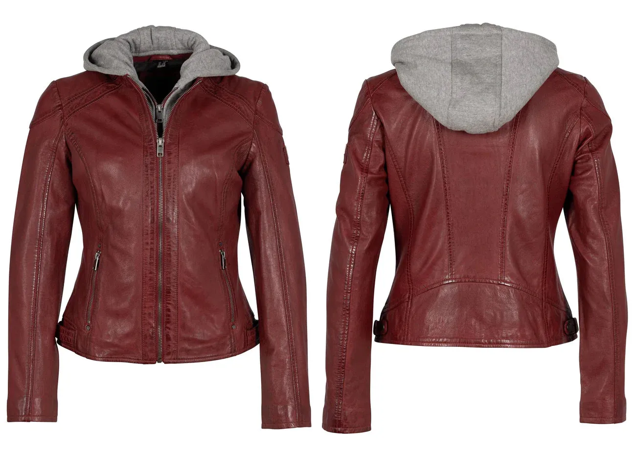 Allice Leather Jacket in Dusty Red