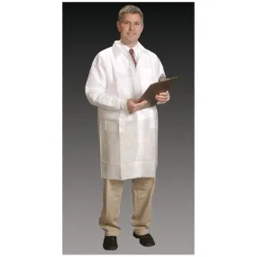 Alpha Protech Critical Cover Alphaguard Lab Coats Lab Coat, Medium, White, Tapered Collar, Knit Cuff, 30/Cs **Manufacturer Backorder - Inventory Limited When Available**