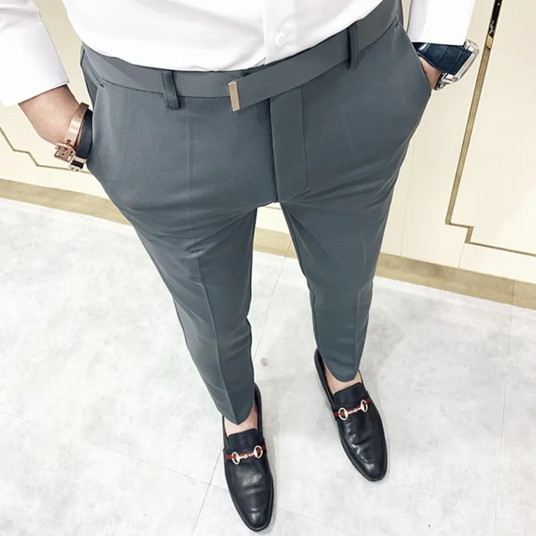 Antonios Gray Casual Outfit Pants