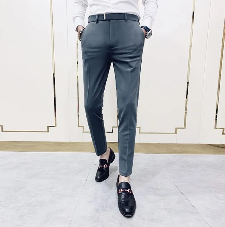 Antonios Gray Casual Outfit Pants