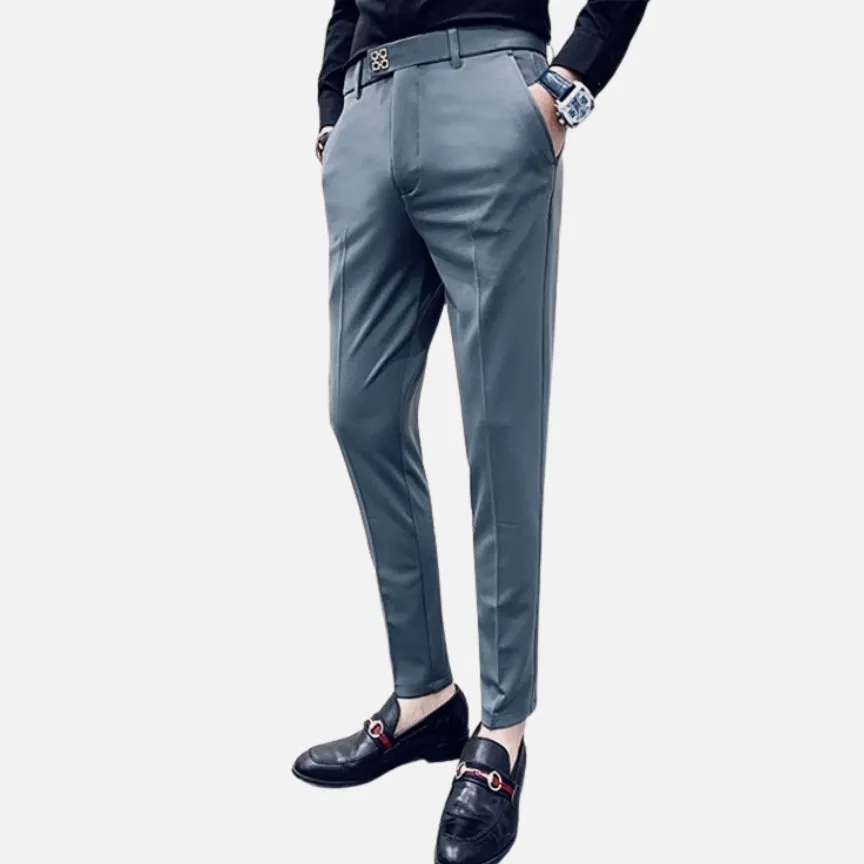 Antonios Gray Casual Outfit Pants