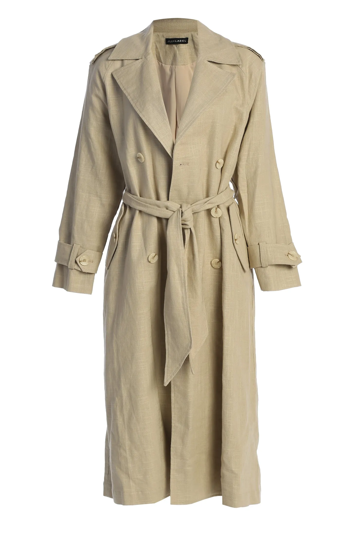 Beige One Step Closer Linen Coat