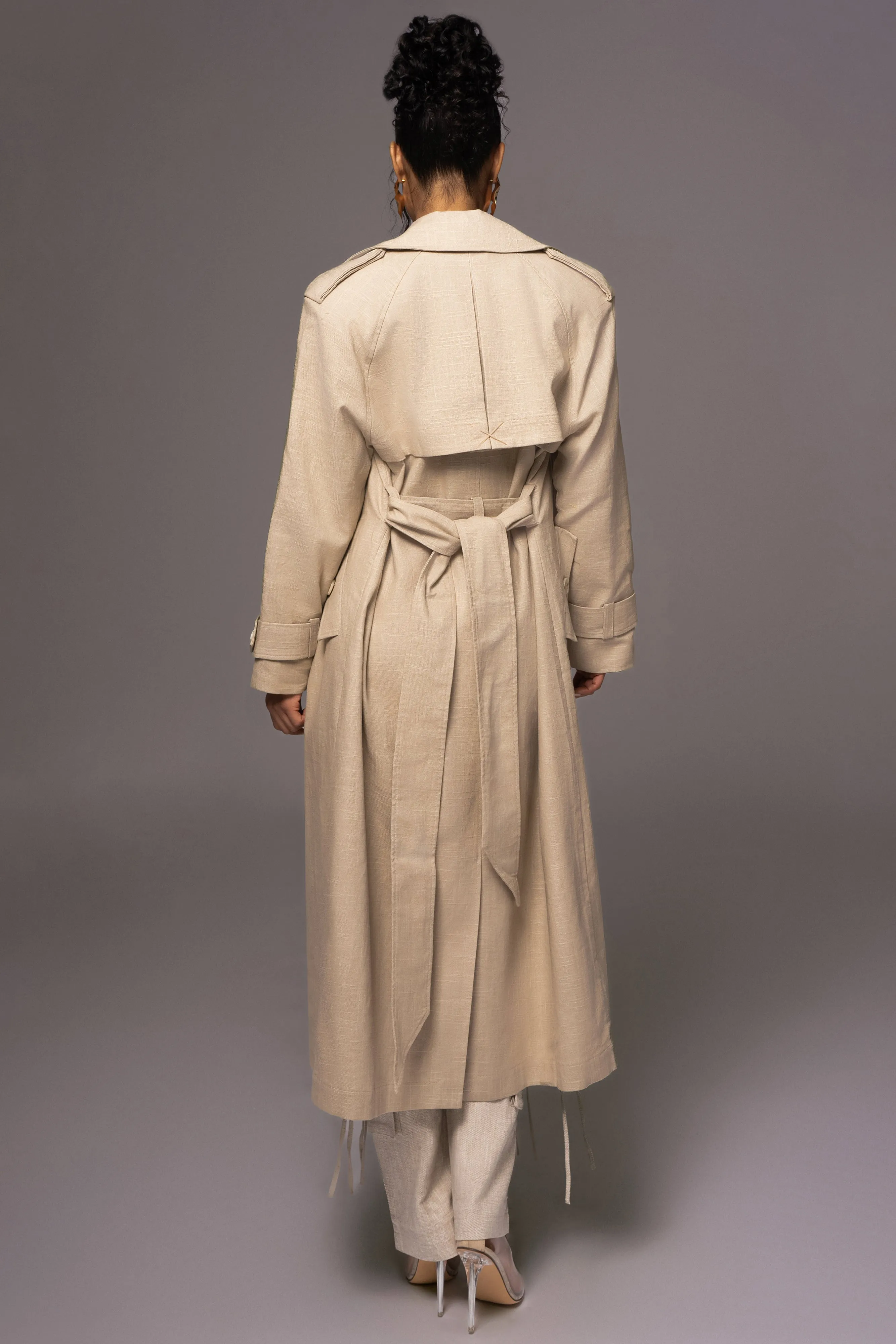 Beige One Step Closer Linen Coat