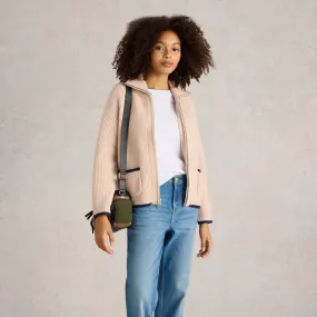 Betty Zip Through Bomber - Light Natural