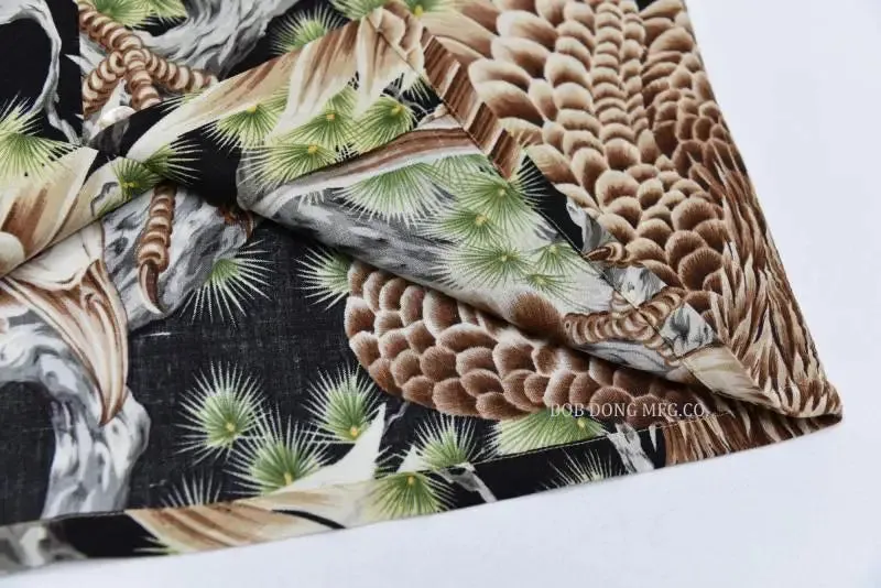 Big Falcon Hawaiian Shirts Retro Cotton-Flax Loop Collar