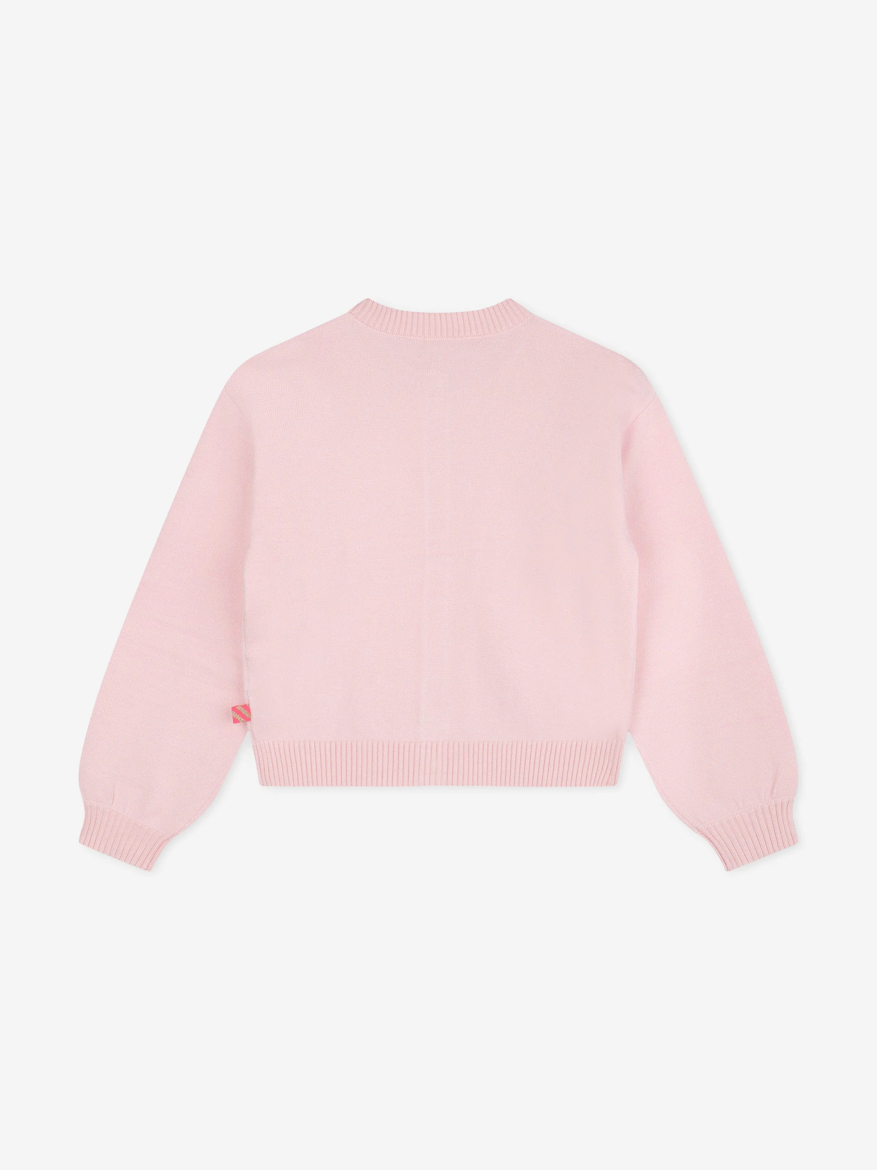 Billieblush Girls Knitted Logo Cardigan in Pink