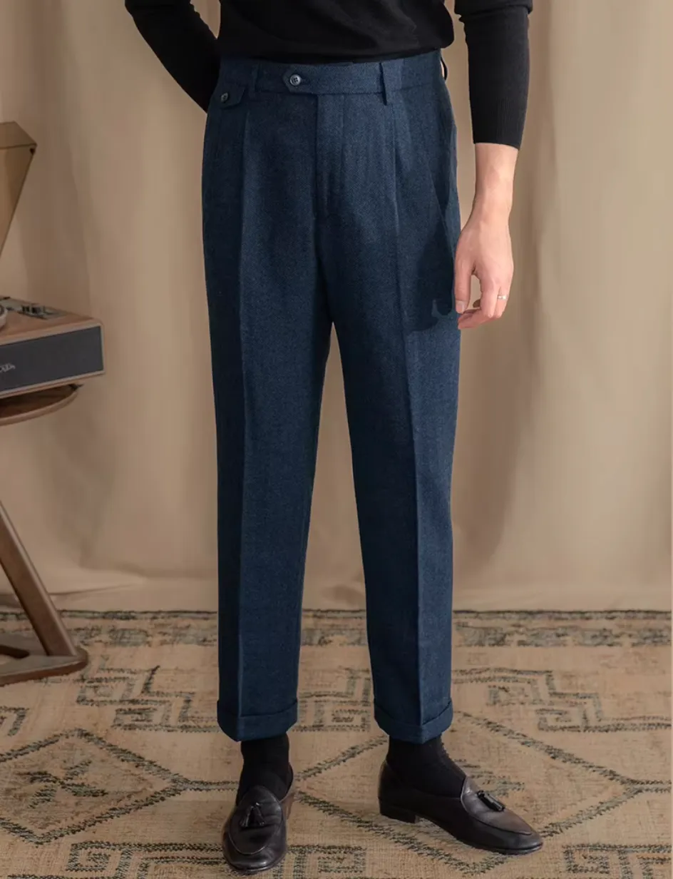 Blue Elegant Wool Gurkha Pants by Italian Vega®  (Winter Edition)