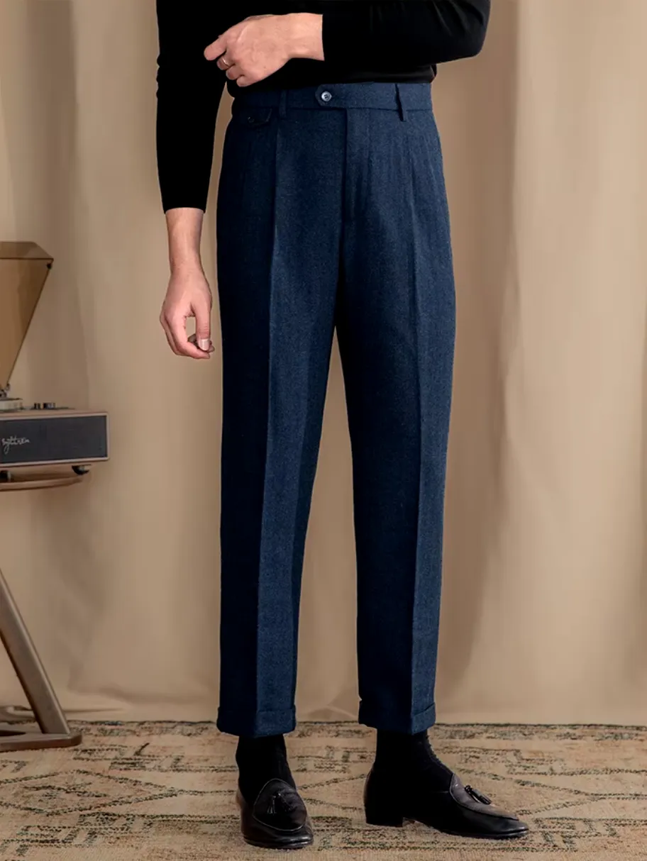 Blue Elegant Wool Gurkha Pants by Italian Vega®  (Winter Edition)