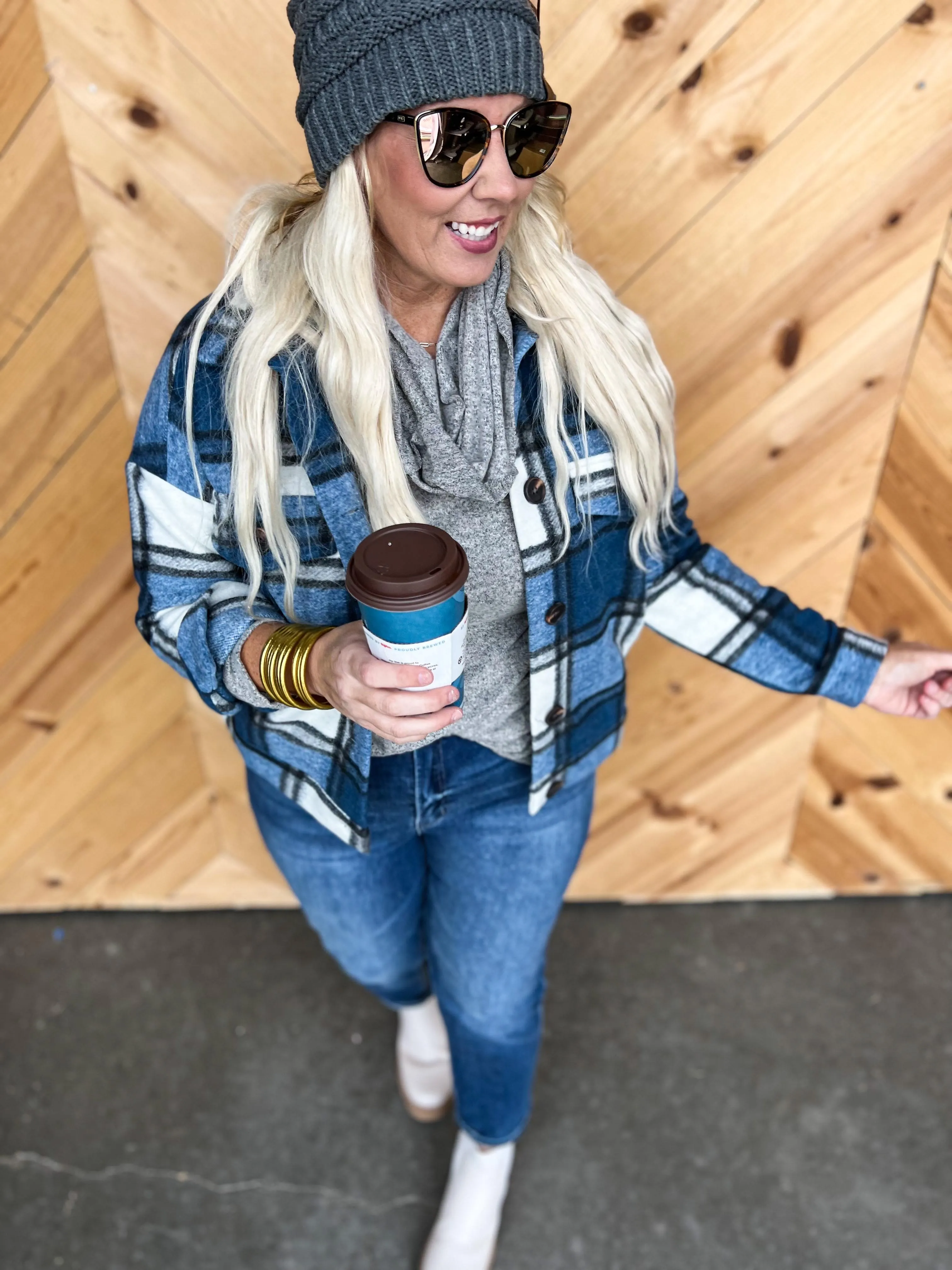 Blue Plaid Vibes Shacket - Final Sale