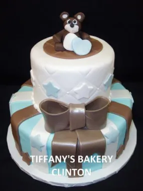 Blue Stars and Stripes Rolled Fondant Celebration Tier Cake