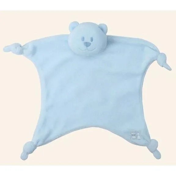 Blue Velour Bear Comforter