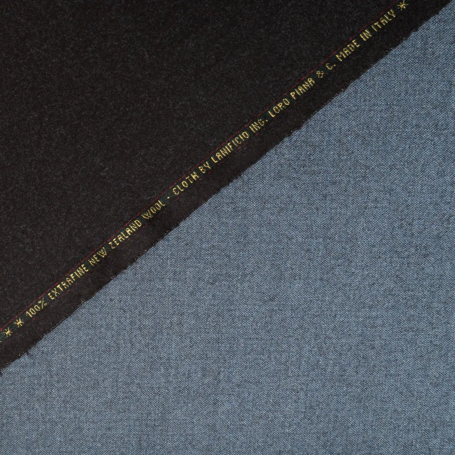 Brown & Powder Blue Double Faced Pure New Zealand Wool