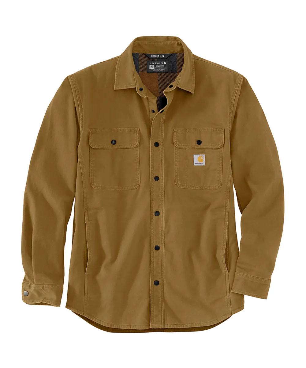 Carhartt Men's Canvas Fleece Lined Shirt Jacket - Oak Brown