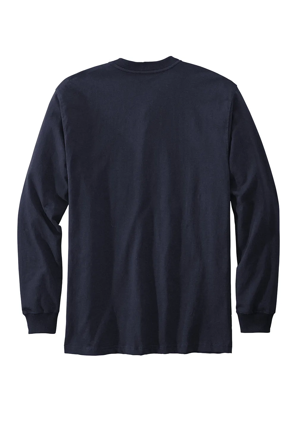 Carhartt Mens Long Sleeve Henley T-Shirt w/ Pocket - Navy Blue