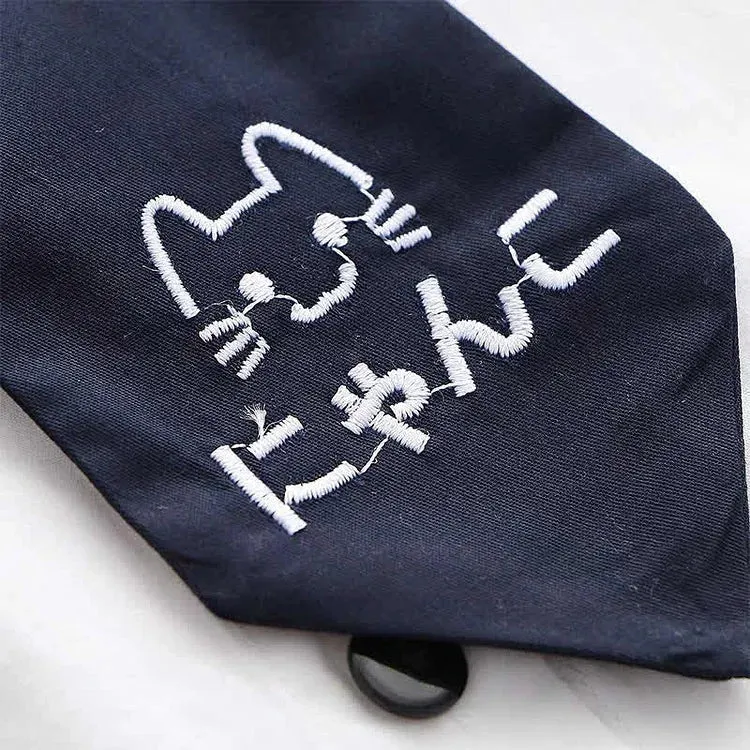 Cartoon Cat Paws Embroidery Zipper Hooded Cloak Coat