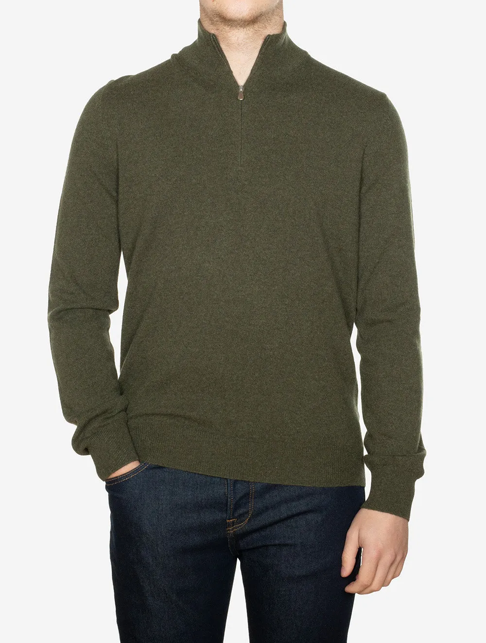 Cashmere Mock Neck Green