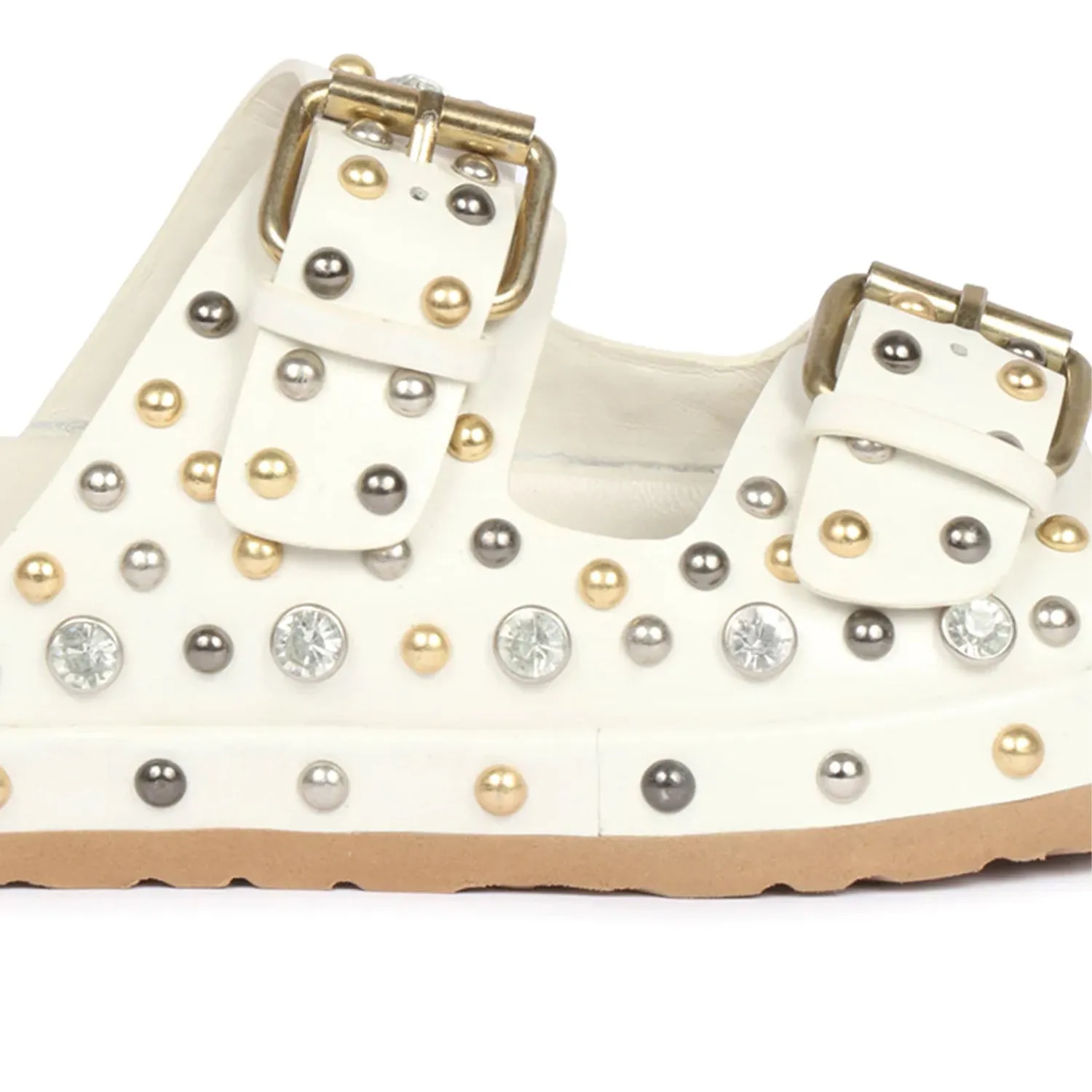 Chloe Studded Double Buckle Sandal