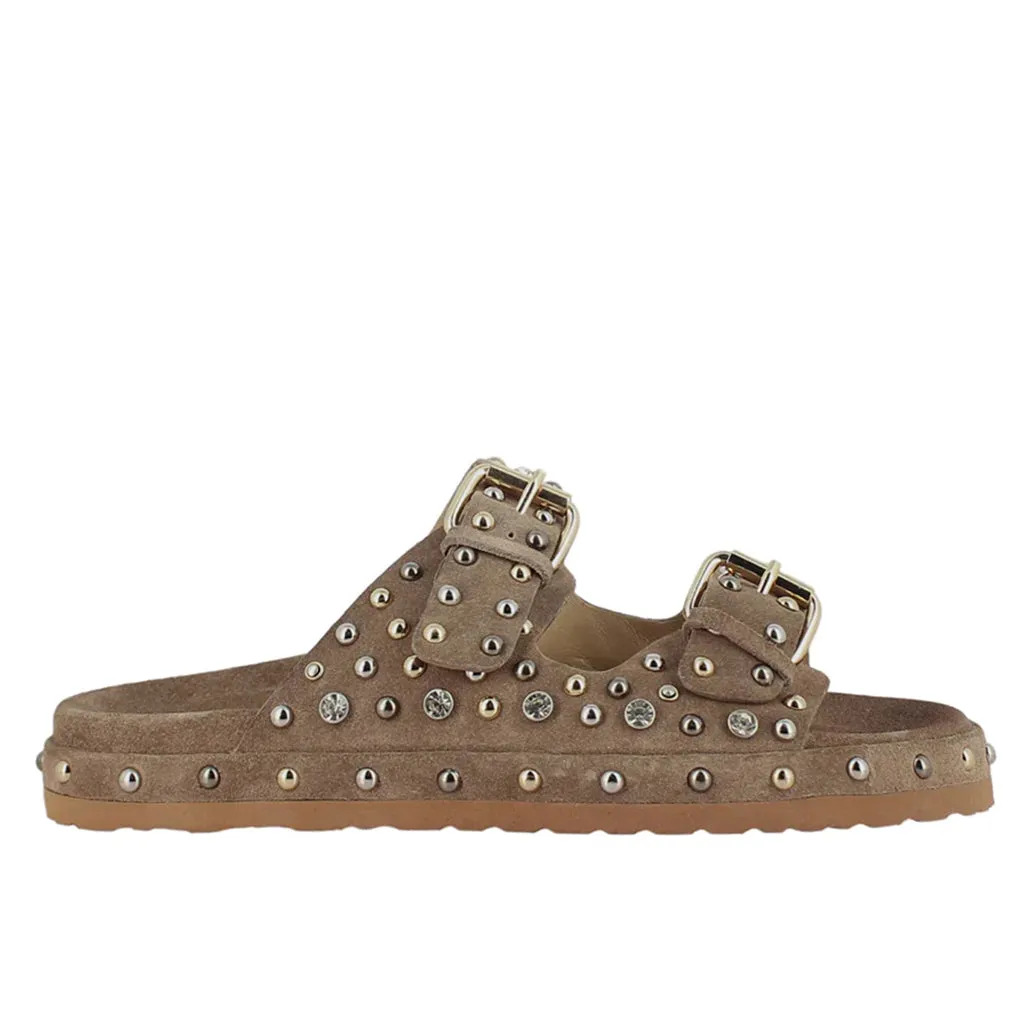 Chloe Studded Double Buckle Sandal