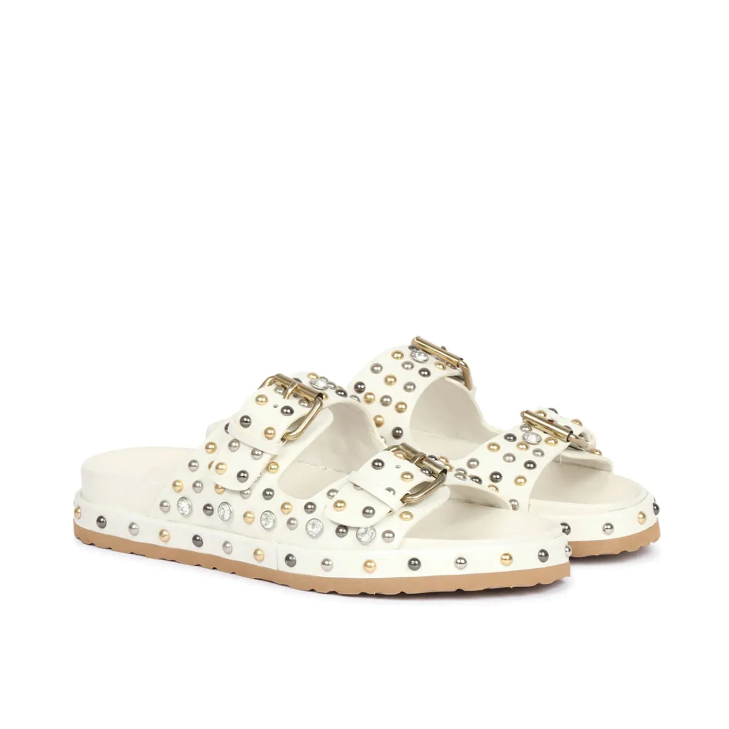 Chloe Studded Double Buckle Sandal