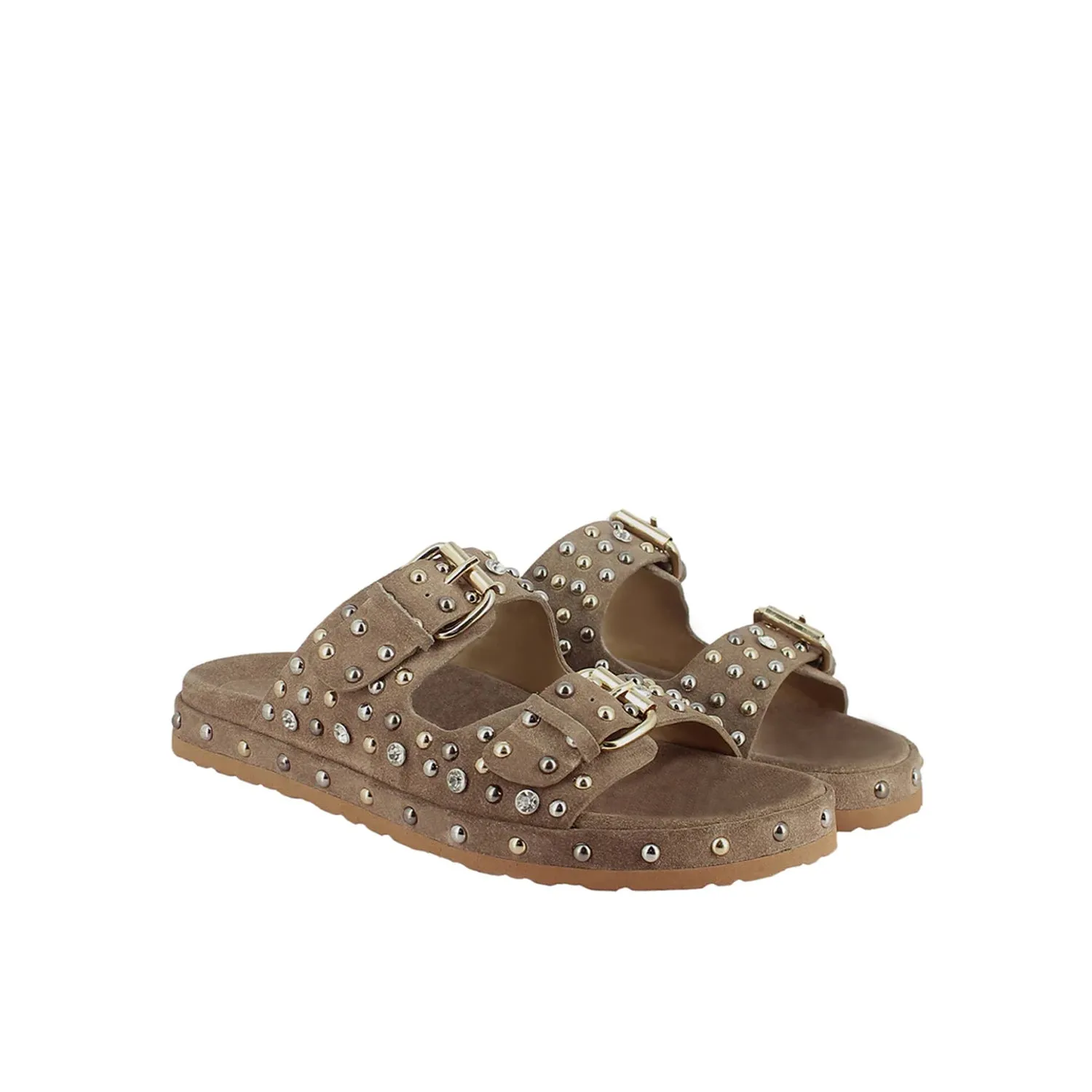 Chloe Studded Double Buckle Sandal