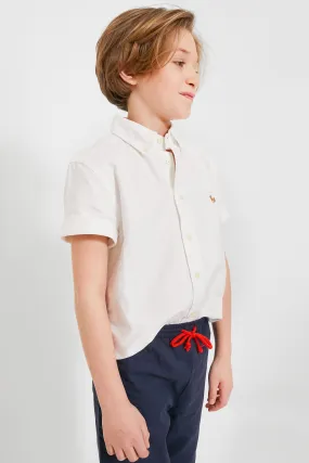 Cotton Oxford Short-Sleeve Shirt