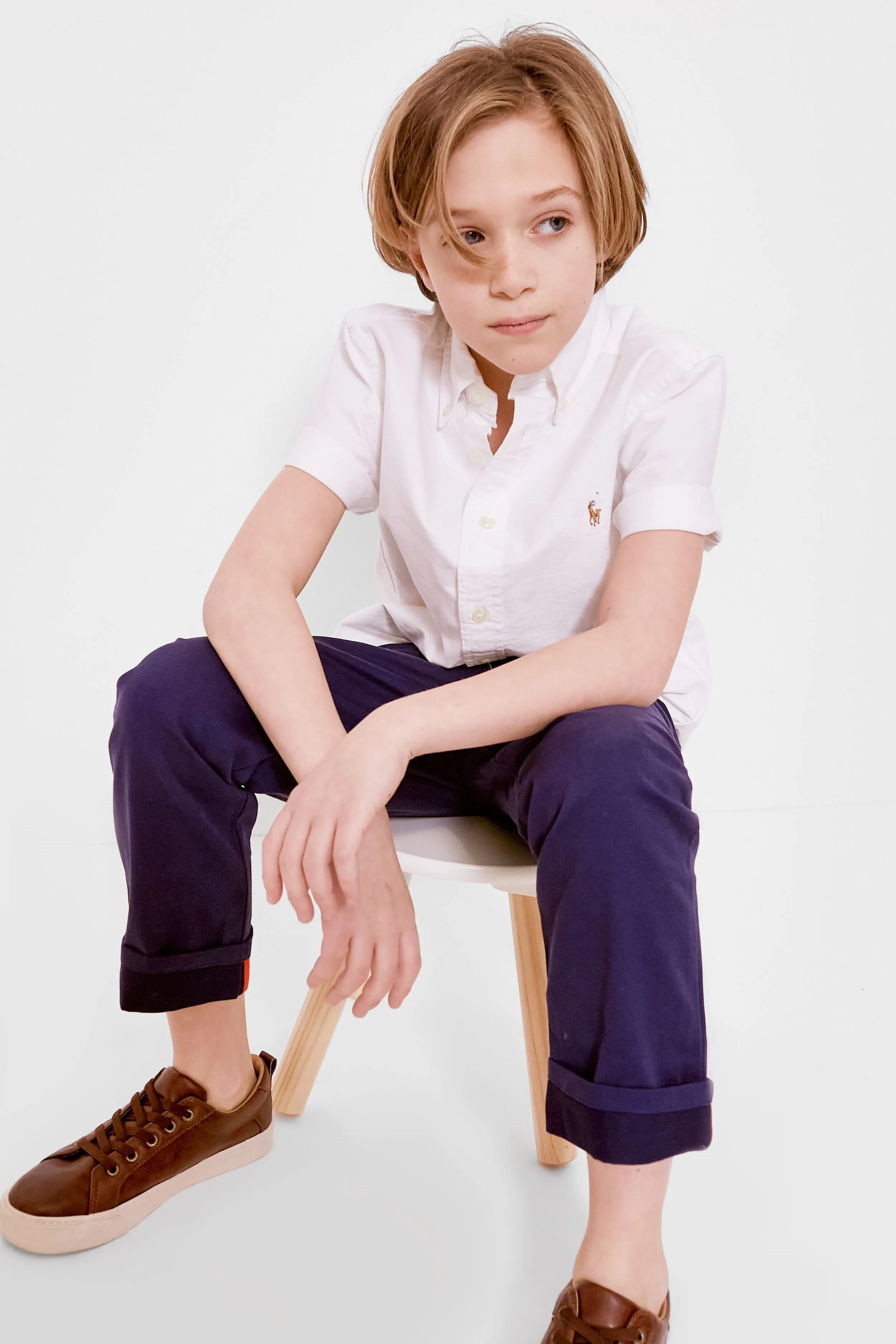 Cotton Oxford Short-Sleeve Shirt