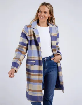 Cove Check Coat - Navy, Hydrangea & Cream