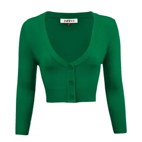 Cropped Cardigan - Kelly Green