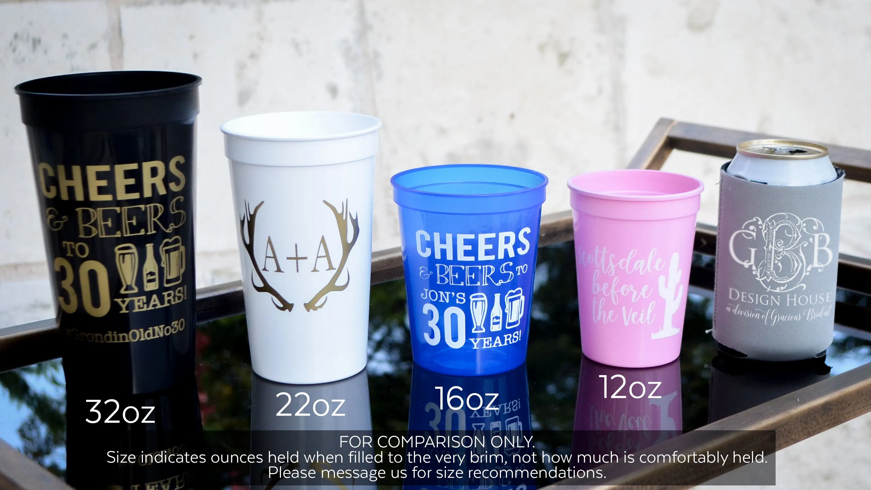 Custom Printed Bachelorette Bash Stadium Cups