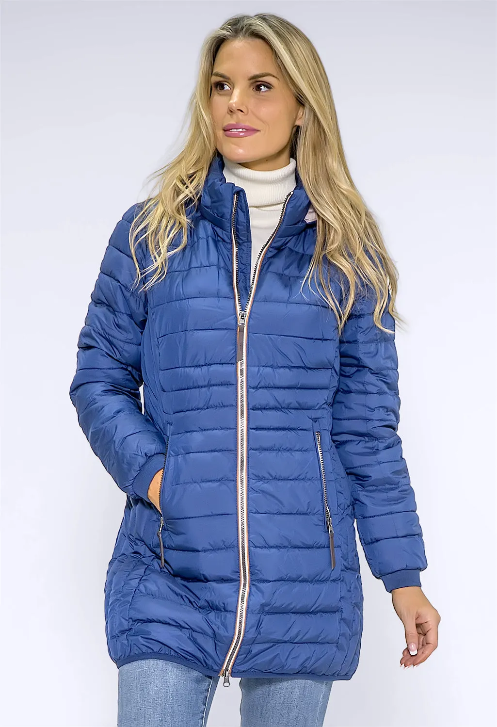 Deep Blue Quilted Coat