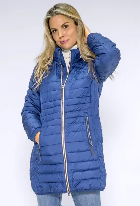 Deep Blue Quilted Coat