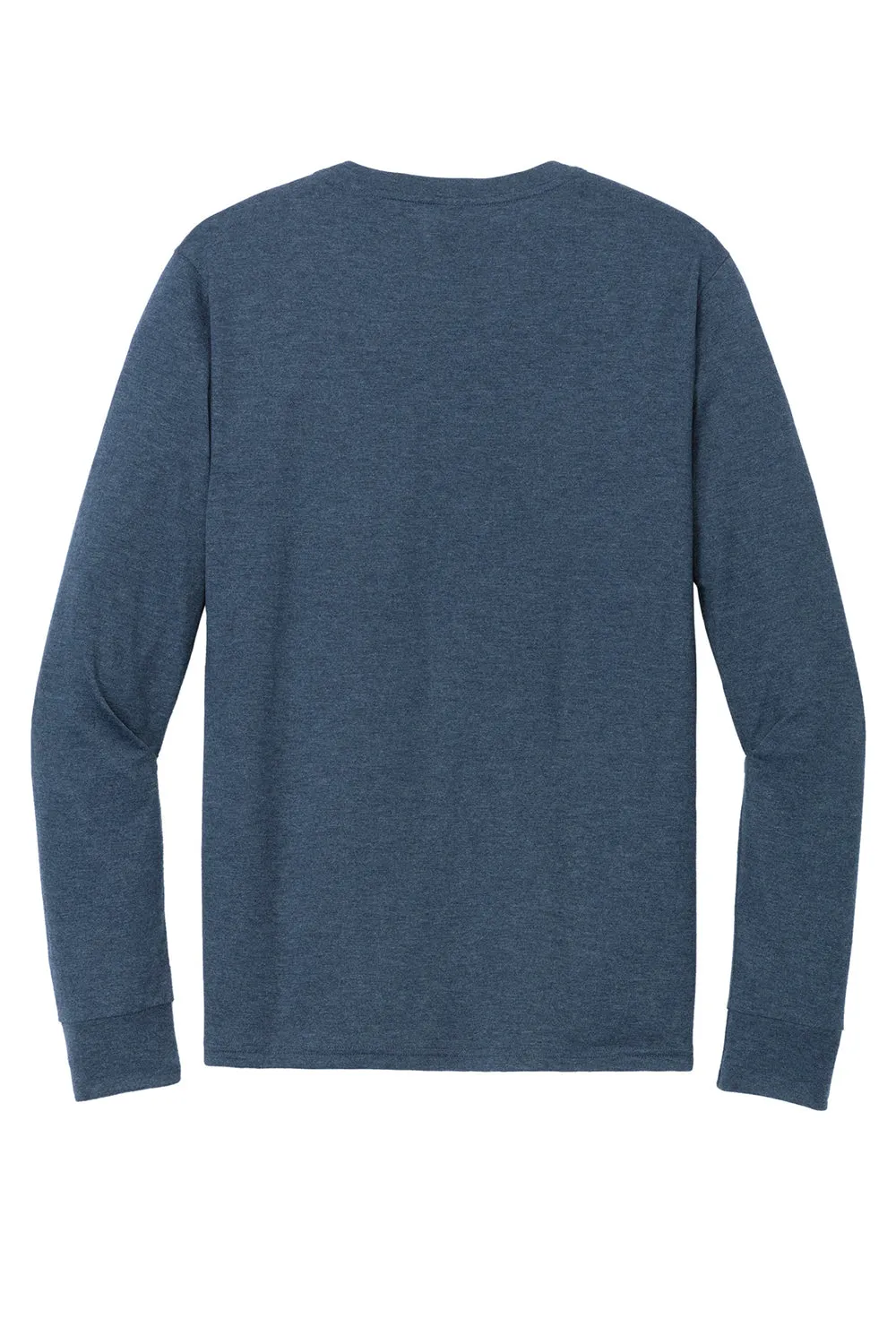 District Mens Perfect Tri Long Sleeve Henley T-Shirt - Navy Blue Frost