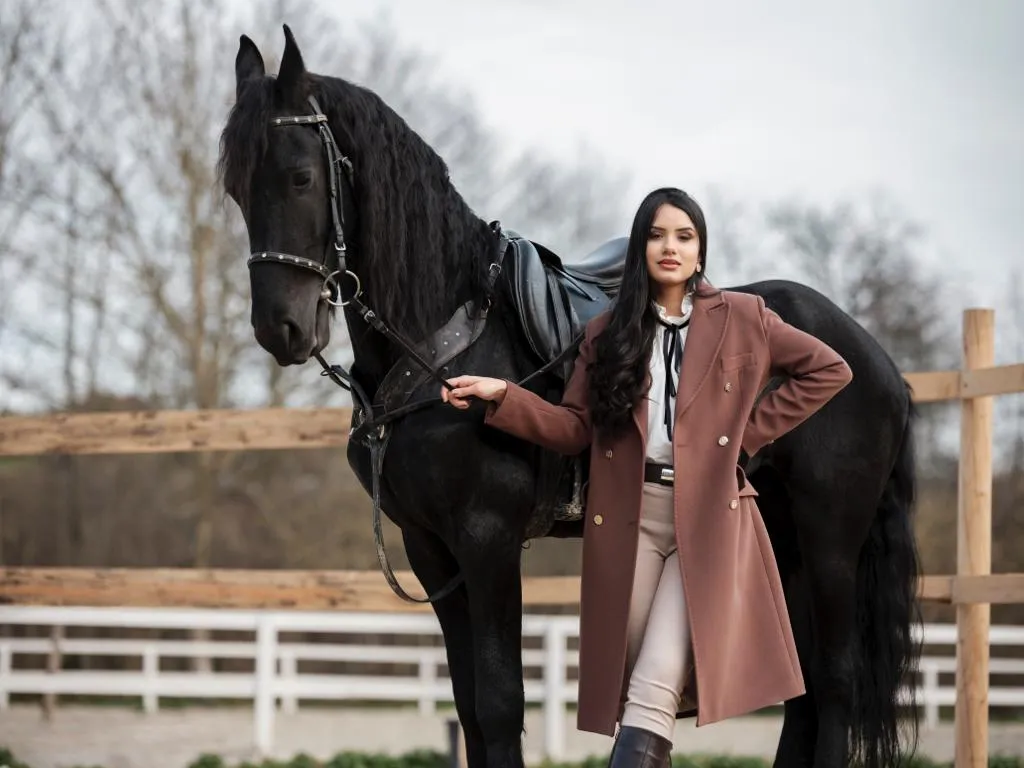 Double-Breasted Wool Blend Coat