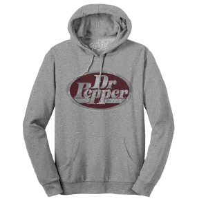 Dr Pepper Silver Logo Pullover Hooded Sweatshirt - Gray