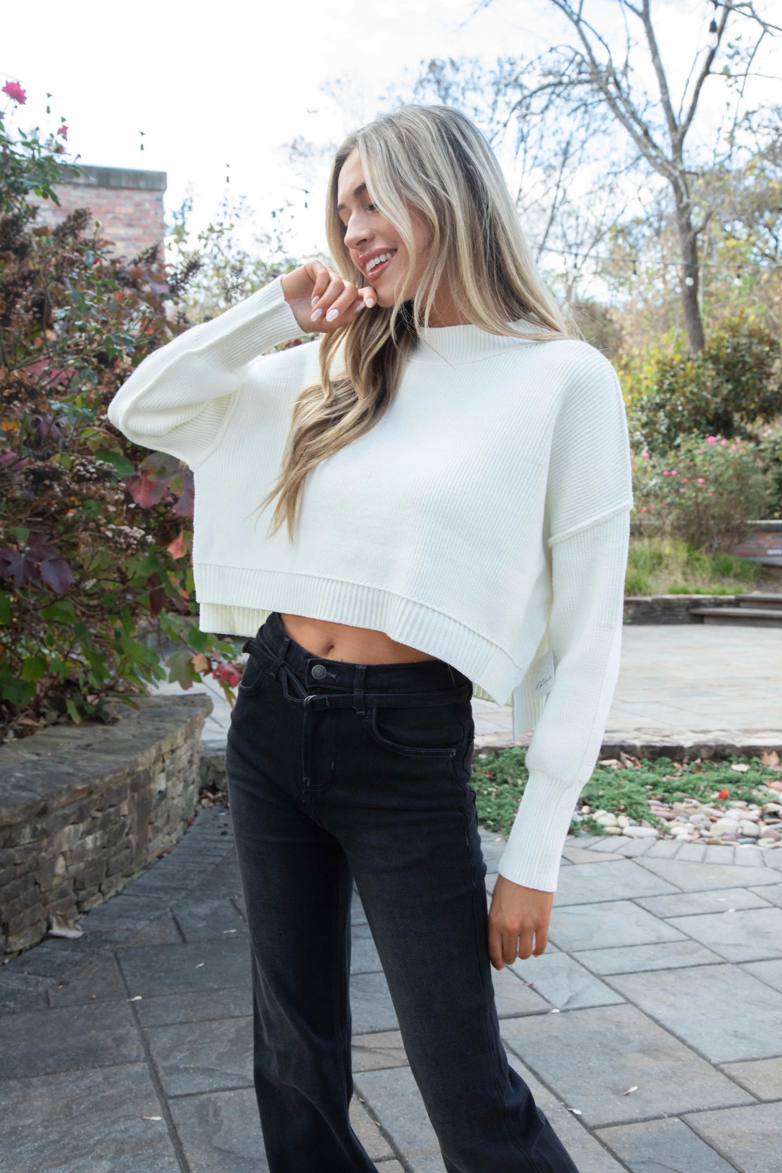 Easy Street Cropped Pullover, Moonglow | Free People